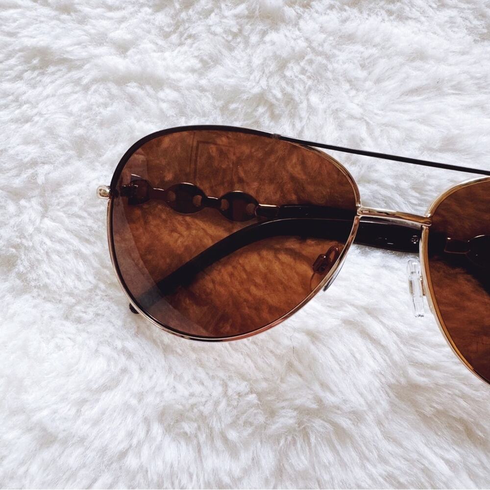 Brooklyn Brown Sleek Aviator Sunglasses - Picture 5 of 10